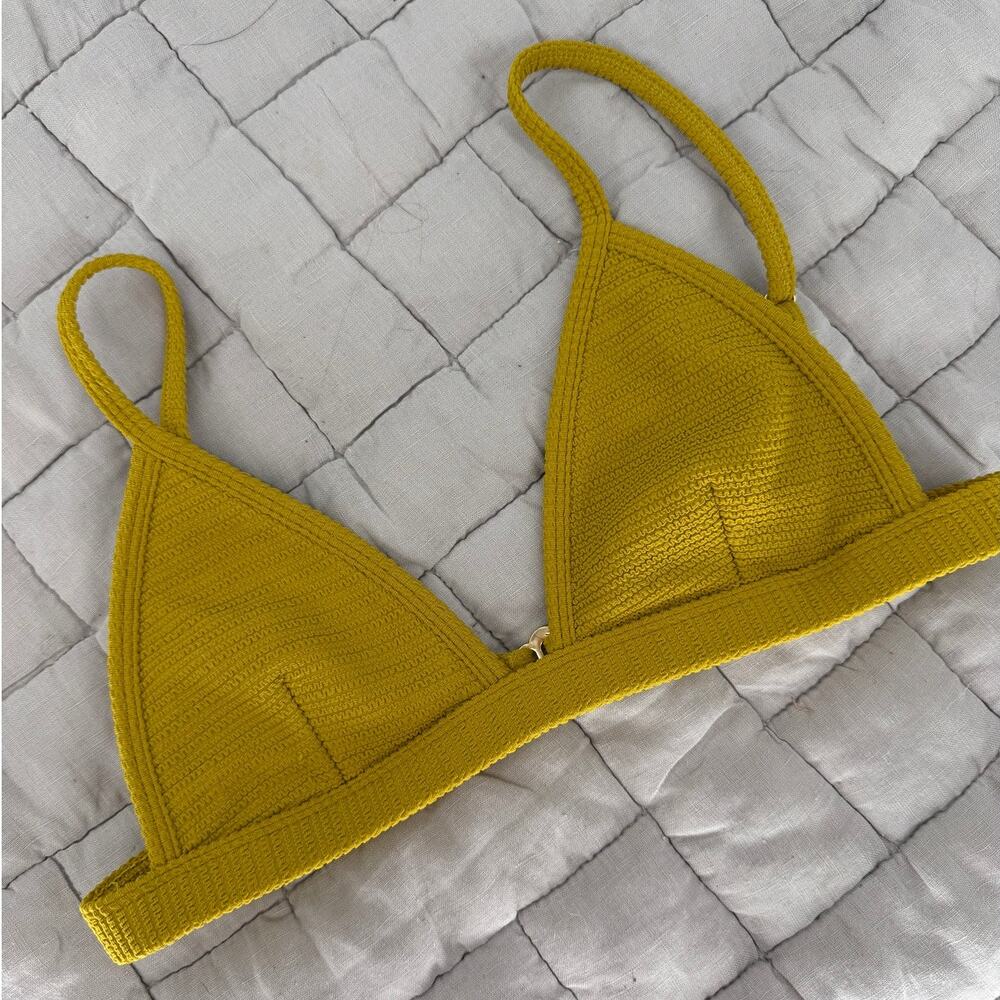 Montce Bikini Top Key Lime Mirco Scrunch Hunter Triangle Size S Small